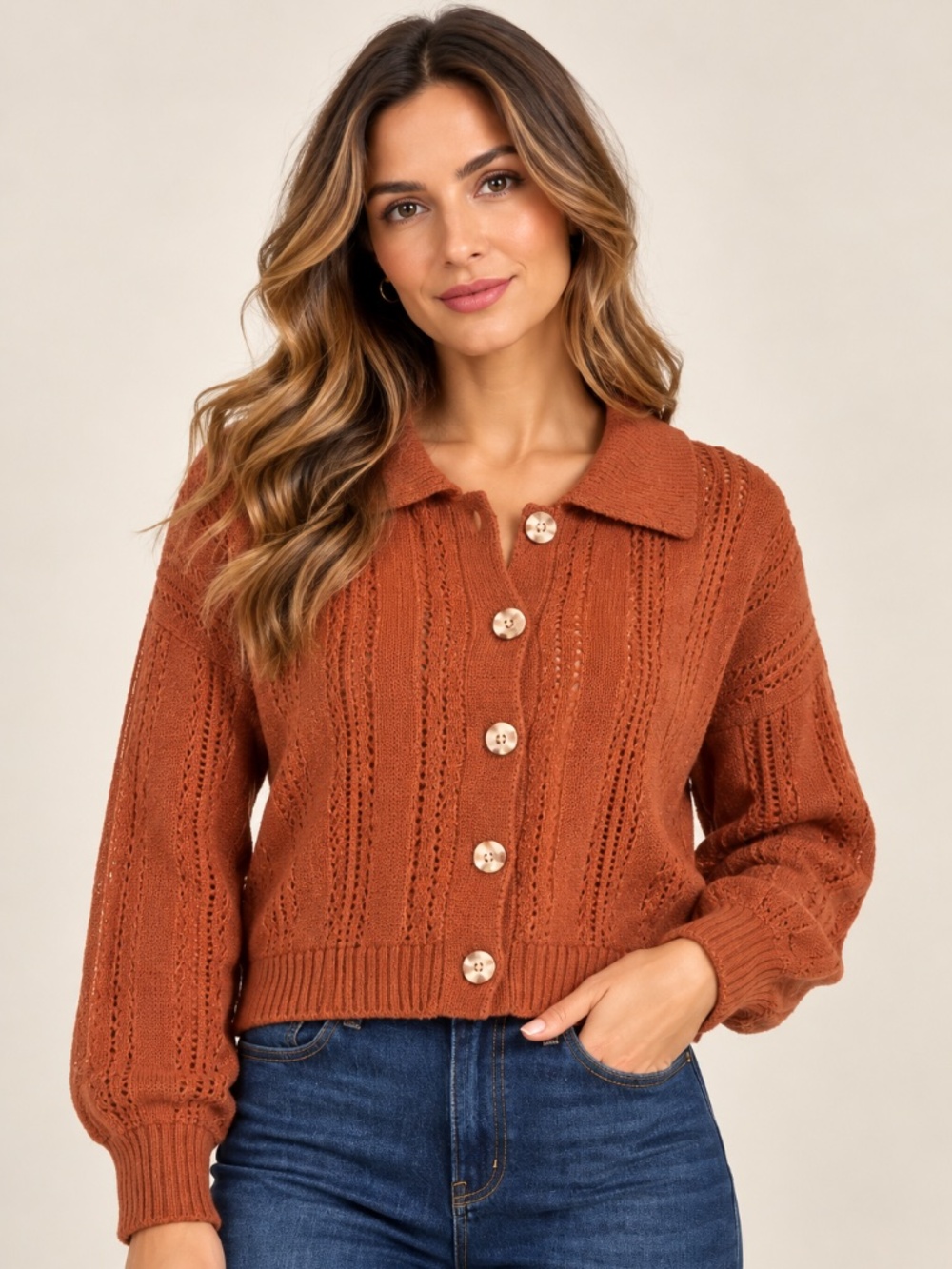 LS POLO CARDIGAN